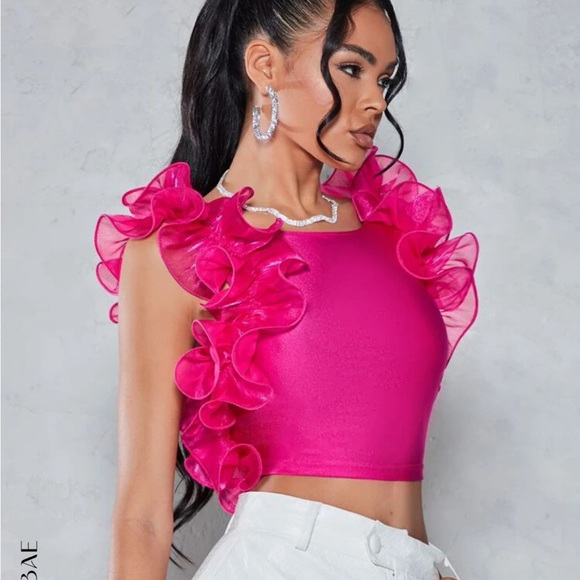 Nwt- pink satin backless top - Picture 1 of 11